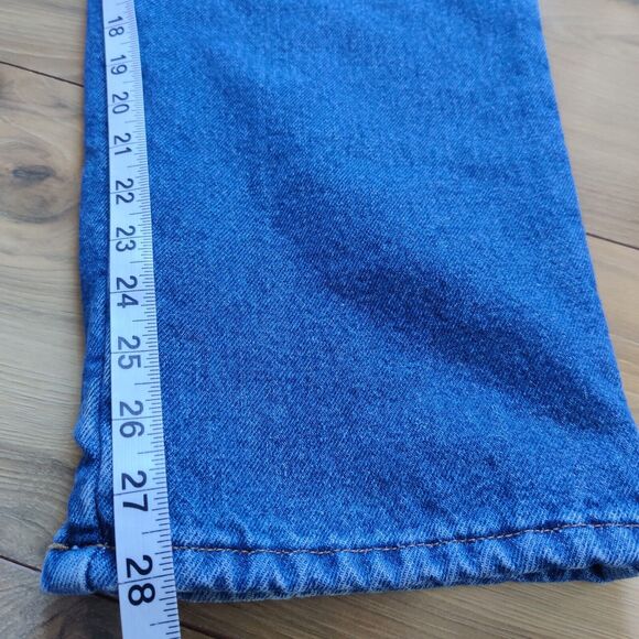 L.L. Bean Classic Fit Green Fleece Lined Mens Tag 35x29 (33X28) Blue Jeans Heavy - Picture 12 of 15